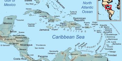 Peta dari Belize dan pulau-pulau sekitarnya