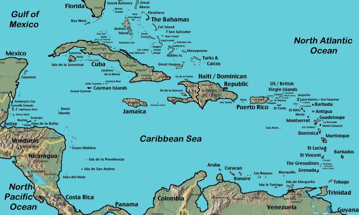 Peta dari Belize karibia