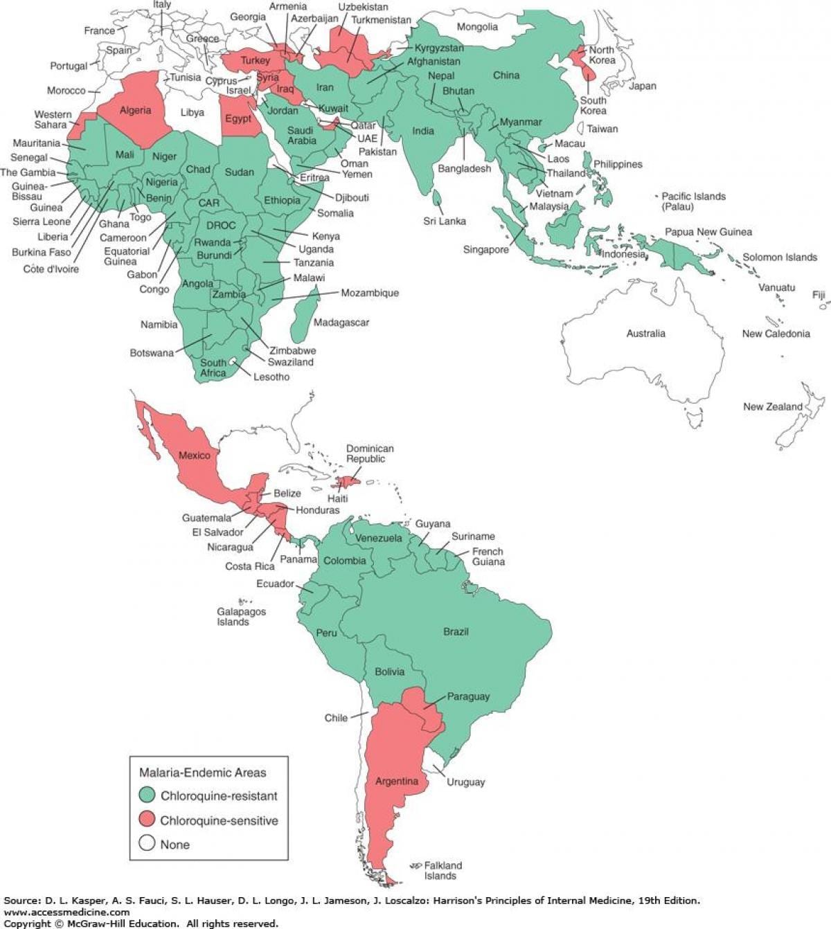 Peta dari Belize malaria 