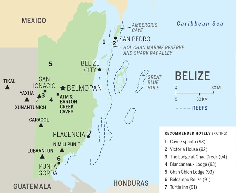 Peta pantai Belize