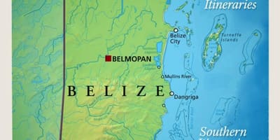 Peta dari Belize berlayar