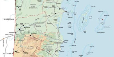 Peta ofBelize desa wisata 
