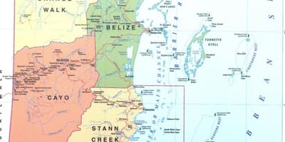 Peta dari Belize kabupaten