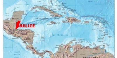 Peta dari Belize, amerika tengah
