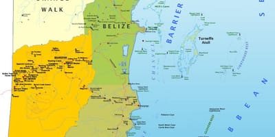 Peta dari Belize dengan desa