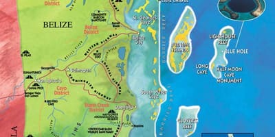 Peta dari tembakau caye Belize
